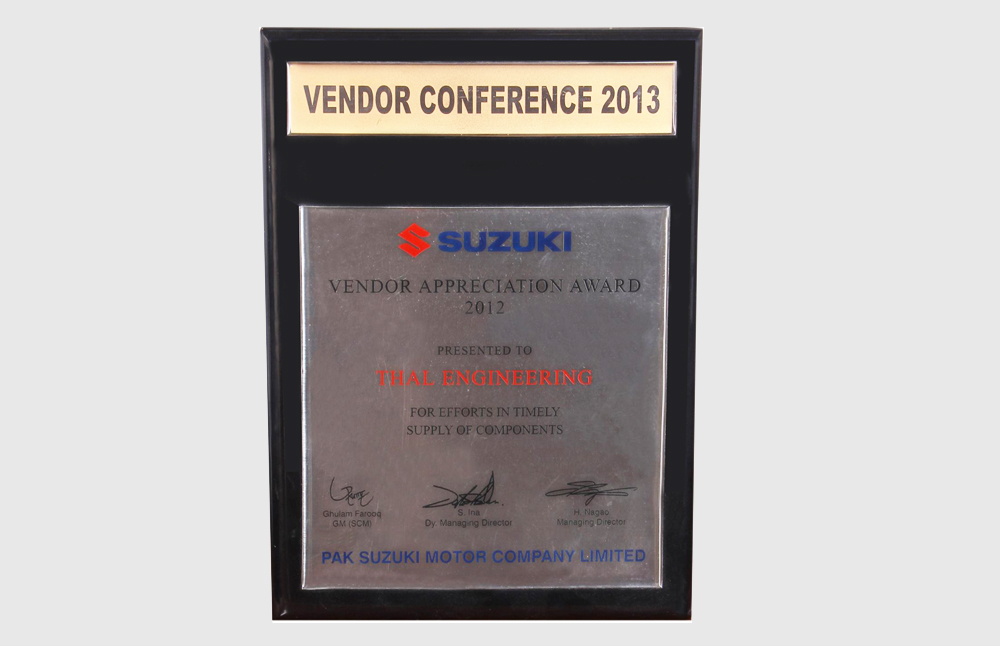 Vendor Appreciation award